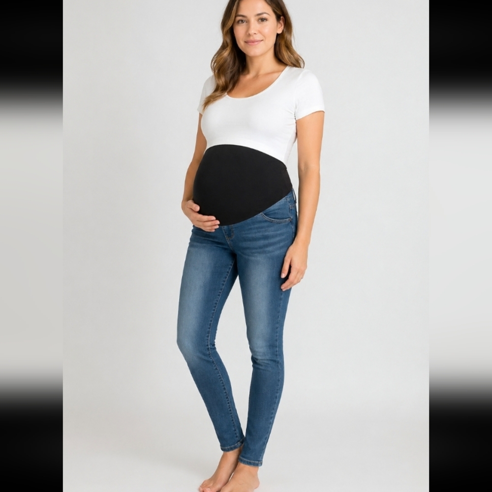 Women's Maternity Jeans Adjustable Bellyband S